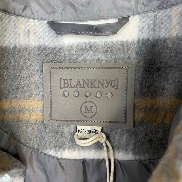 BlankNyc Cozy Gray Plaid Brushed Fleece Lined Shacket Shirt Jacket womens M new - Picture 10 of 13